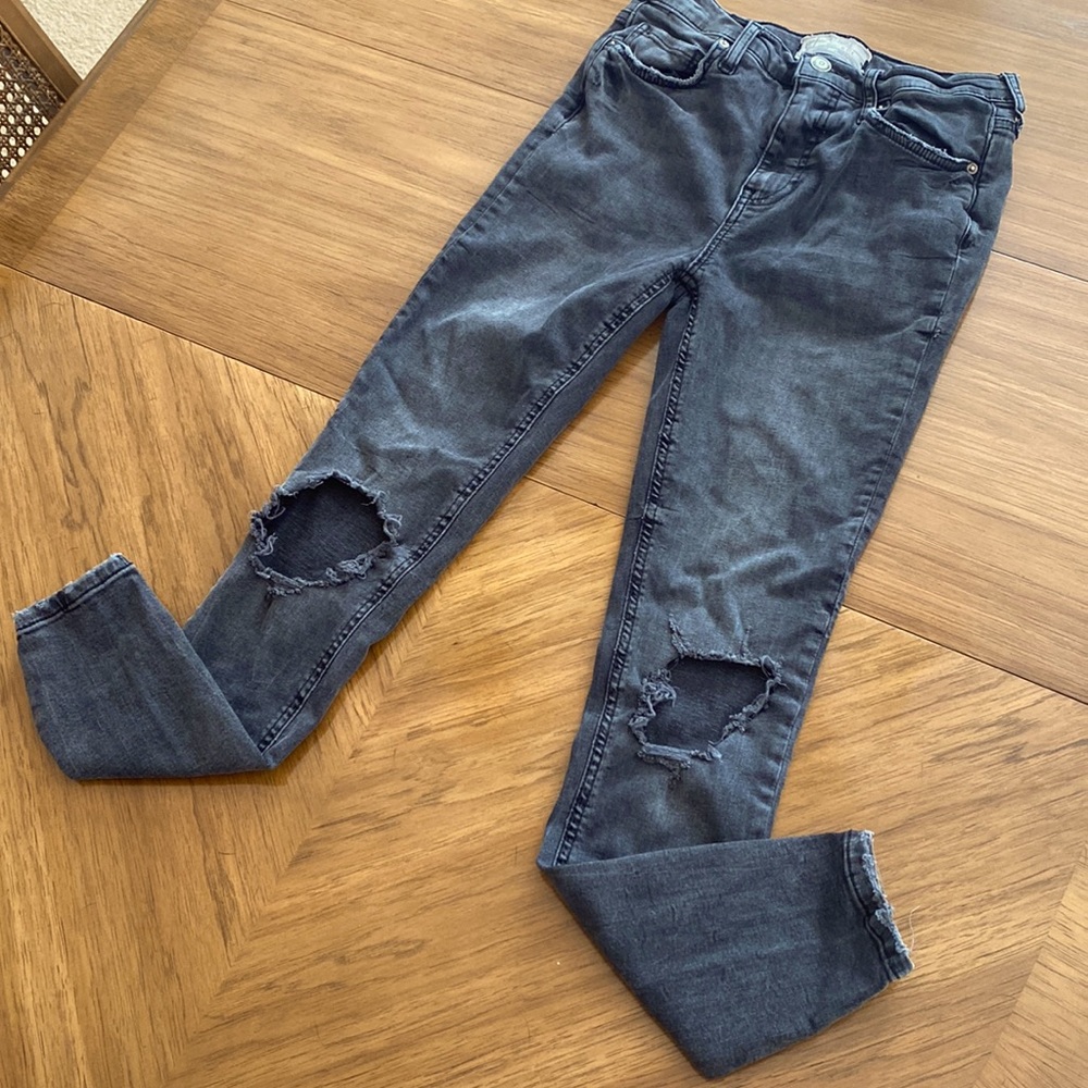 FREE PEOPLE BUSTED KNEE DENIM